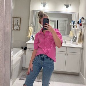 Vero Moda Vibrant Pink Collared Blouse